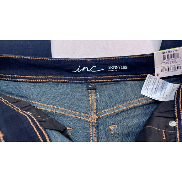 inc Dark Blue Jeans skinny leg/curvy crop mid rise size 4 (0208) - Picture 5 of 9